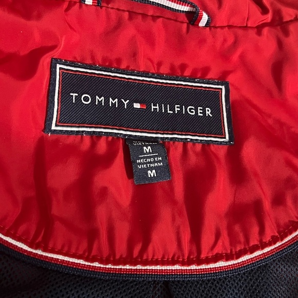 Tommy Hilfiger Jacket Womens M Long Sleeve Full Zip Hooded Windbreaker Red - Picture 10 of 12